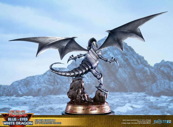 Yu-Gi-Oh! Blue Eyes White Dragon (Silver) PVC 35cm Statue