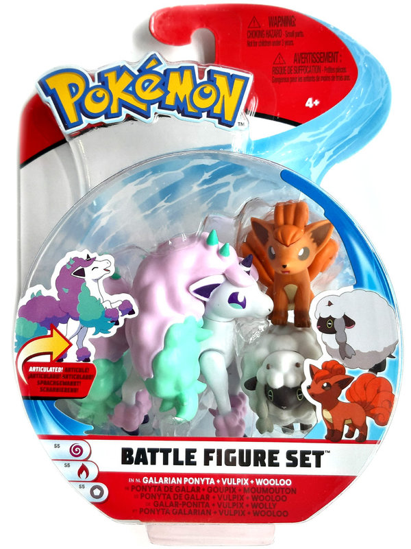 Pokémon Mini Figuren 3er Pack:  Galar-Ponita - Vulpix - Wolly