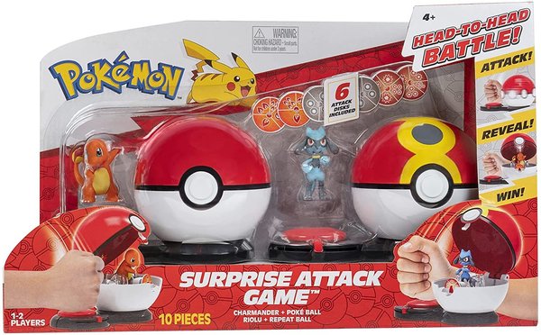 Pokémon Surprise Attack Game Glumanda mit Wiederball vs. Riolu mit Pokéball