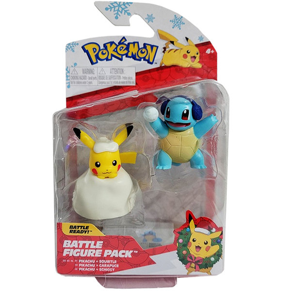 Pokémon Christmas Battle Pack 2er Figuren Set Pikachu & Schiggy