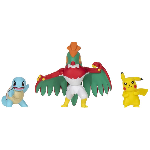Pokémon Battle Figur 3er Pack - Pikachu2, Schiggy1 & Resladero